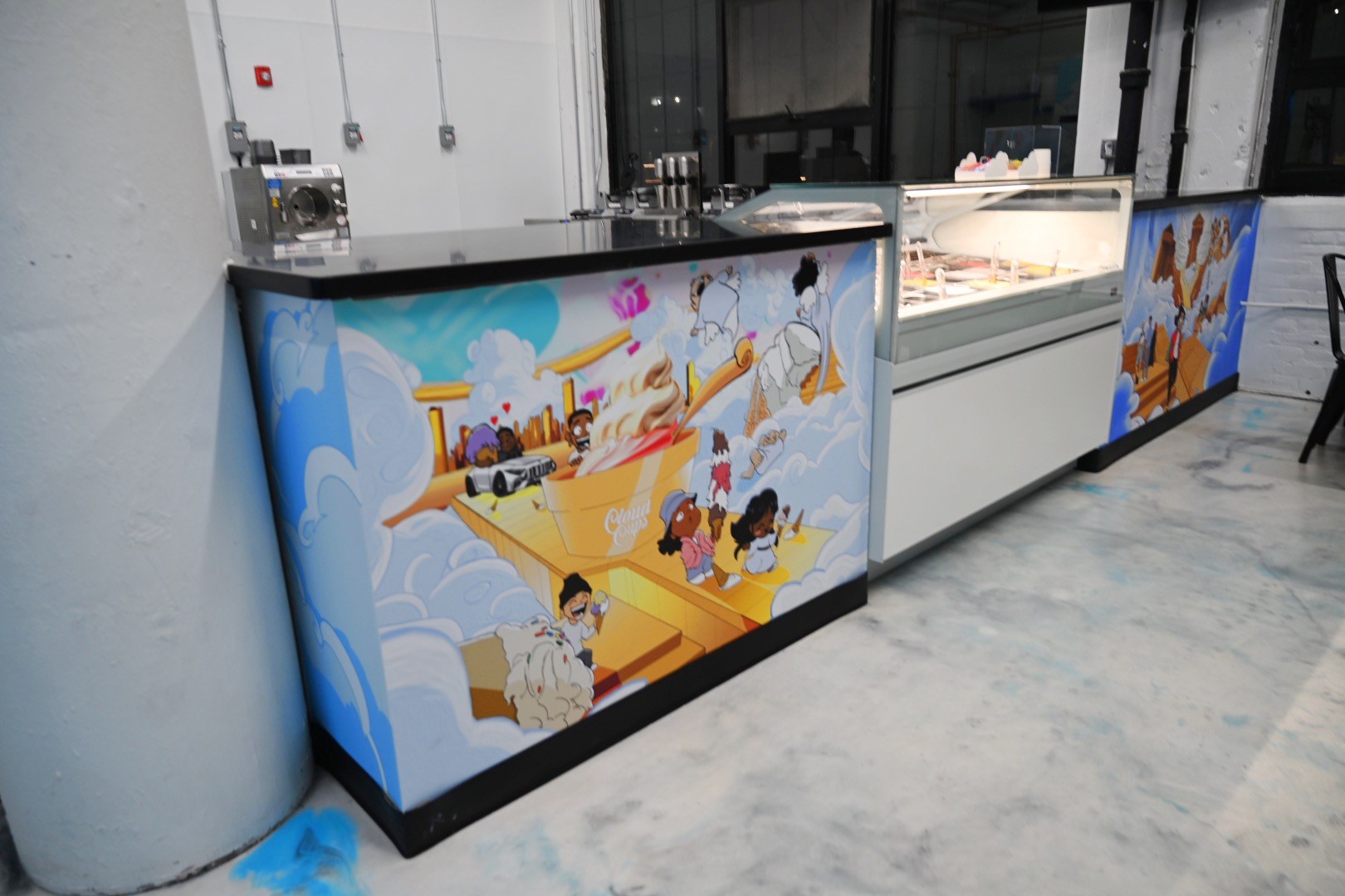 Branded gelato counter